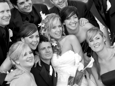 black-white-bridal-party